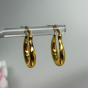 Polished Gold Mini Hoop Earrings - Sleek Everyday Hoops